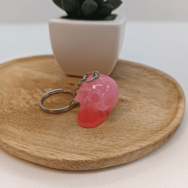 Porte Clé Crâne - Rose